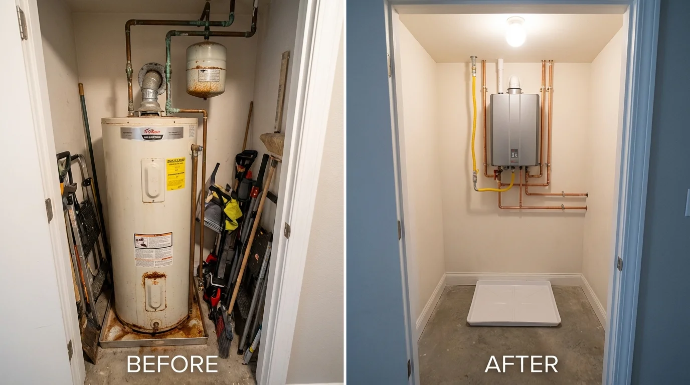 Tank water heater versus wall-mounted tankless unit comparison for Hillsborough, NH homeowners